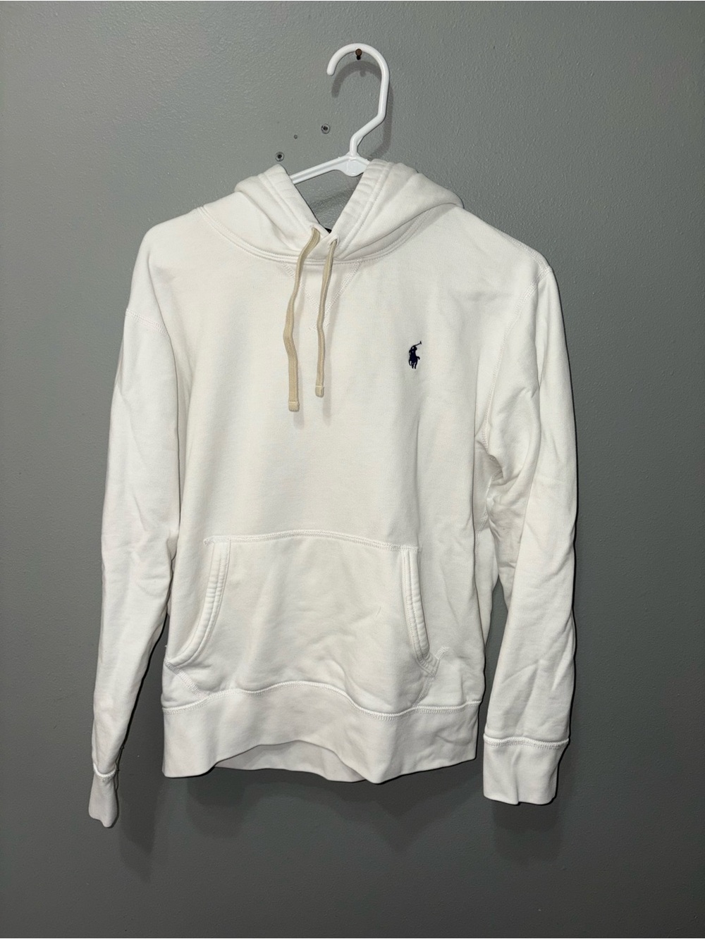 Polo by Ralph Lauren Cream Hooded Pullover with Navy Pony